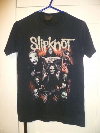 Slipknot - 2013 Vintage " Masked Band Image " Black T - Shirt (s)