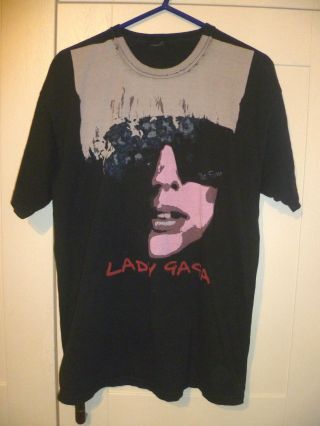Lady Gaga - 2010 Vintage " The Monster Ball Tour " Black T - Shirt