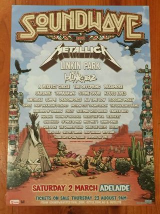 Soundwave 2013: Metallica Rare Aussie/oz Promo Tour Poster (a2)