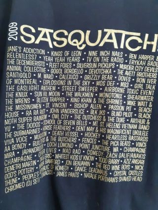 2009 Sasquatch Festival T - Shirt Distressed Kings Of Leon Bon Iver Large