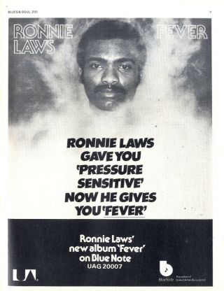 Bs200p07 Ronnie Laws : Fever Album Advert 11x8 "