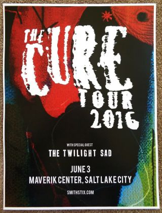 The Cure 2016 Gig Poster Salt Lake City Utah Concert