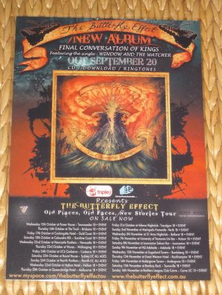 The Butterfly Effect - 2008 Australian Tour - Promo Tour Poster