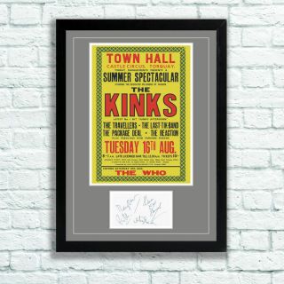 The Kinks Concert Poster & Autographs Memorabilia Poster Torquay 1966 Unframed