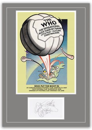 The Who Charlton 1976 Concert Poster And Autographs Memorabilia Poster Unframed