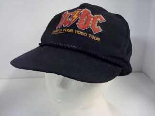 Ac/dc Vintage Blow Up Your Video Tour Snapback Hat 1988 With Braid
