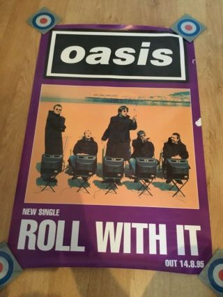20 1995 Record Company Oasis ‘roll With It’ Promo Poster Noel Liam