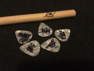Avenged Sevenfold Signed Autographed Drumstick & Guitar Picks Autograph Zacky
