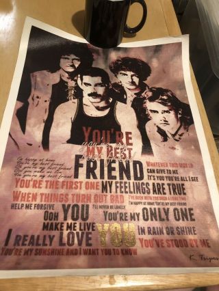 Queen Your My Best Friend Rare Limited Edition Canvas Poster Signed By Artist
