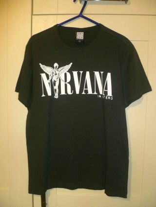 Nirvana - " Amplified " 2018 " In Utero " Charcoal T - Shirt (s)