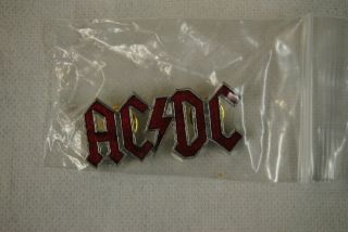 Ac/dc Classic Logo Metal Double Pin Badge Official Very Rare Top Quality