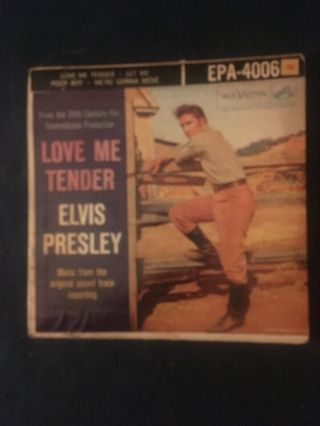 1956 Elvis Presley 45rpm Record With Photo From " Love Me Tender " Rca