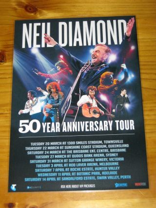 Neil Diamond - 50 Year Anniversary - 2018 Australia Tour - Laminated Poster