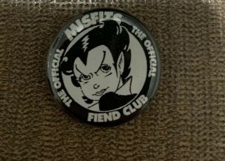 Misfits Official Fiend Club Badge Pin Button Rare Fan Club Only