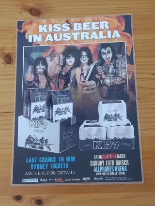 Kiss Beer (destroyer) 2013 Australia Tour - Sydney Laminated Tour Poster