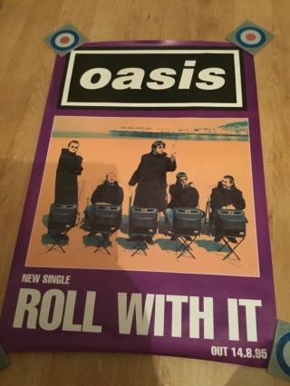 17 1995 Record Company Oasis ‘roll With It’ Promo Poster Noel Liam