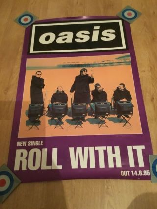 41 1995 Record Company Oasis ‘roll With It’ Promo Poster Noel Liam