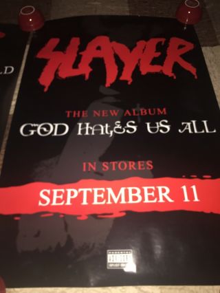 (2) Slayer Posters God Hates Us All 9/11 Killology Reign Pantera lp cd dvd 2