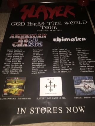 (2) Slayer Posters God Hates Us All 9/11 Killology Reign Pantera lp cd dvd 3