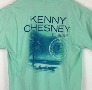 kenny chesney shirt Large Big Revival Tour 2015 Green country music H27 5