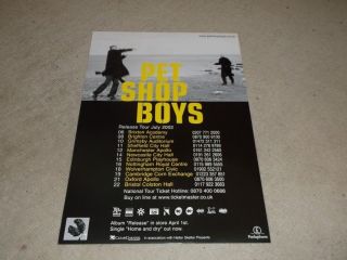 Pet Shop Boys 42cm X 29cm Uk Release Tour 2002 Poster