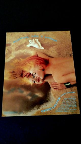 Cyndi Lauper " True Colors " 1986 Rare Print Promo Poster Ad