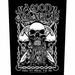 Printed Sew - On Back Patch 100 Official Licensed Merch Amon Amarth Bearded Skull