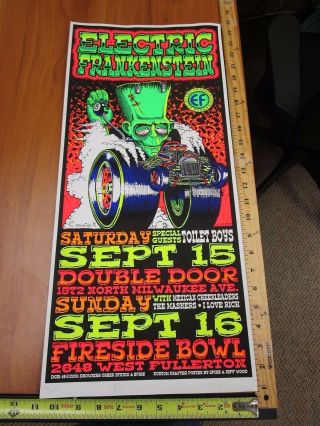 2001 Rock Roll Concert Poster Electric Frankenstein Jeff Wood Spine S/n 200