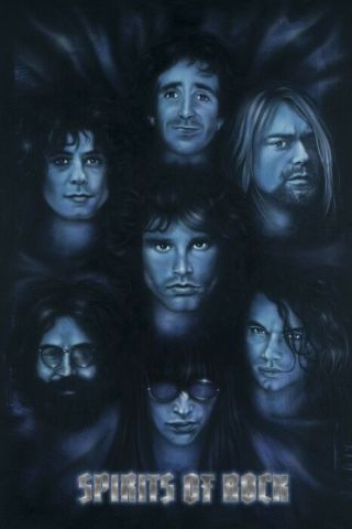 The Spirits Of Rock Poster " Jim Morrison,  Kurt Cobain " Licensed "