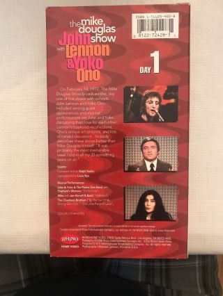 The Mike Douglas Show John Lennon & Yoko Ono 1972 - 5 VHS Box Set Rhino Records 4