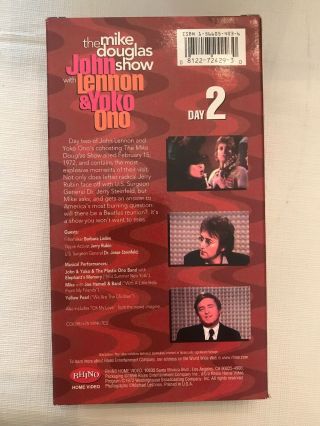 The Mike Douglas Show John Lennon & Yoko Ono 1972 - 5 VHS Box Set Rhino Records 5