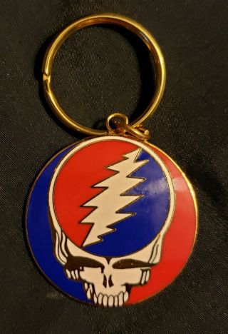 Large Grateful Dead Steal Your Face Metal Keychain Keyring Licensed 1976