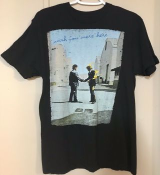 Pink Floyd Wish You Were Here Shirt Womens Medium Black Short Sleeve Album Cover