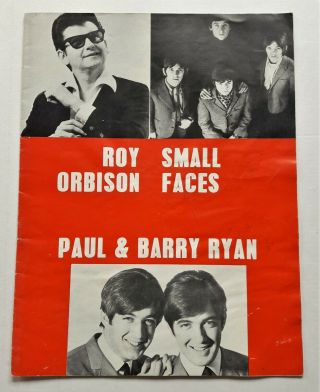 Roy Orbison Small Faces Jeff Beck - 1966/7 Orig Uk Tour Programme 12 Pages