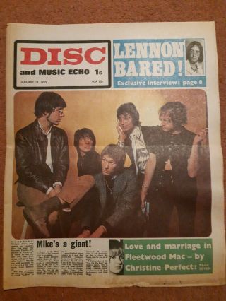 Disc And Music Echo January 18th 1969 John Lennon Baird Ringo Starr Poster Beatl