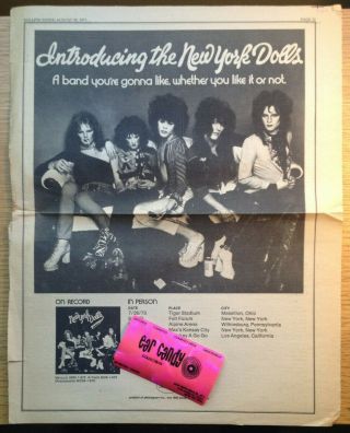 York Dolls Debut Album 1973 Concert Dates Full Page Rolling Stone Ad