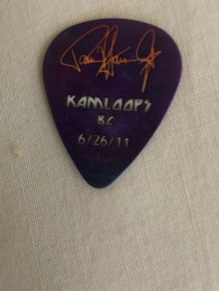 KISS Hottest On Earth Tour Guitar Pick Paul Stanley Signed Kamloops BC 6/26/11 2