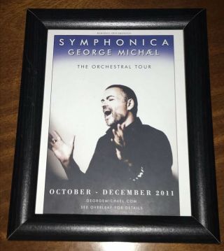 George Michael 2011 Symphonica Uk Tour Flyer Size A5 Framed & Collectable