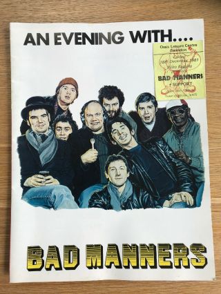 Bad Manners Tour Programme 1981 With Ticket
