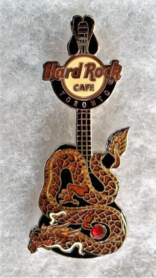 Hard Rock Cafe Toronto Dragon Guitar Series Brown Dragon With Gem Pin 65693