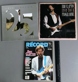 2 Eric Clapton Tour Programmes 1988 (25 Years) & 1989 - Record Mag July 1985
