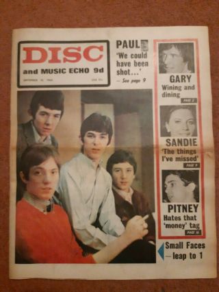Disc And Music Echo September 10th 1966 The Small Faces And Paul Mccartney