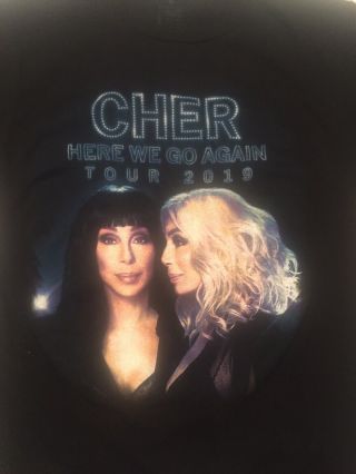 Cher “Here We Go Again” 2019 Tour Concert T - Shirt Long Sleeves Sz Medium 3