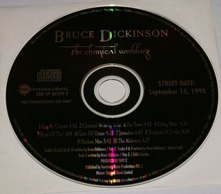 Bruce Dickinson The Chemical Wedding Rare Promotional Cd 1998 Out Of Print Htf