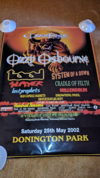 Ozzy Osbourne Poster Ozzfest 2002 Donnington Devil Finger Uk Oop 24x36 Band
