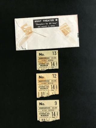 The Beatles Closed Circuit Concert ticket stubs Washington D.  C.  Coliseum 2