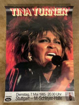 Tina Turner Concert Tour Poster 1985 Private Dancer Stuttgart,  Germany