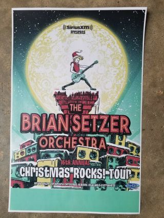 Brian Setzer Orchestra 2019 11x17 Promo Tour Concert Poster Lp Stray Cats