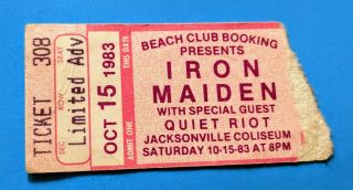 Iron Maiden & Quiet Riot Concert Ticket Stub Oct 15,  1983