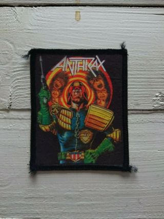 Anthrax I Am The Law / Judge Dredd Vintage Printed Patch Megadeth Metallica